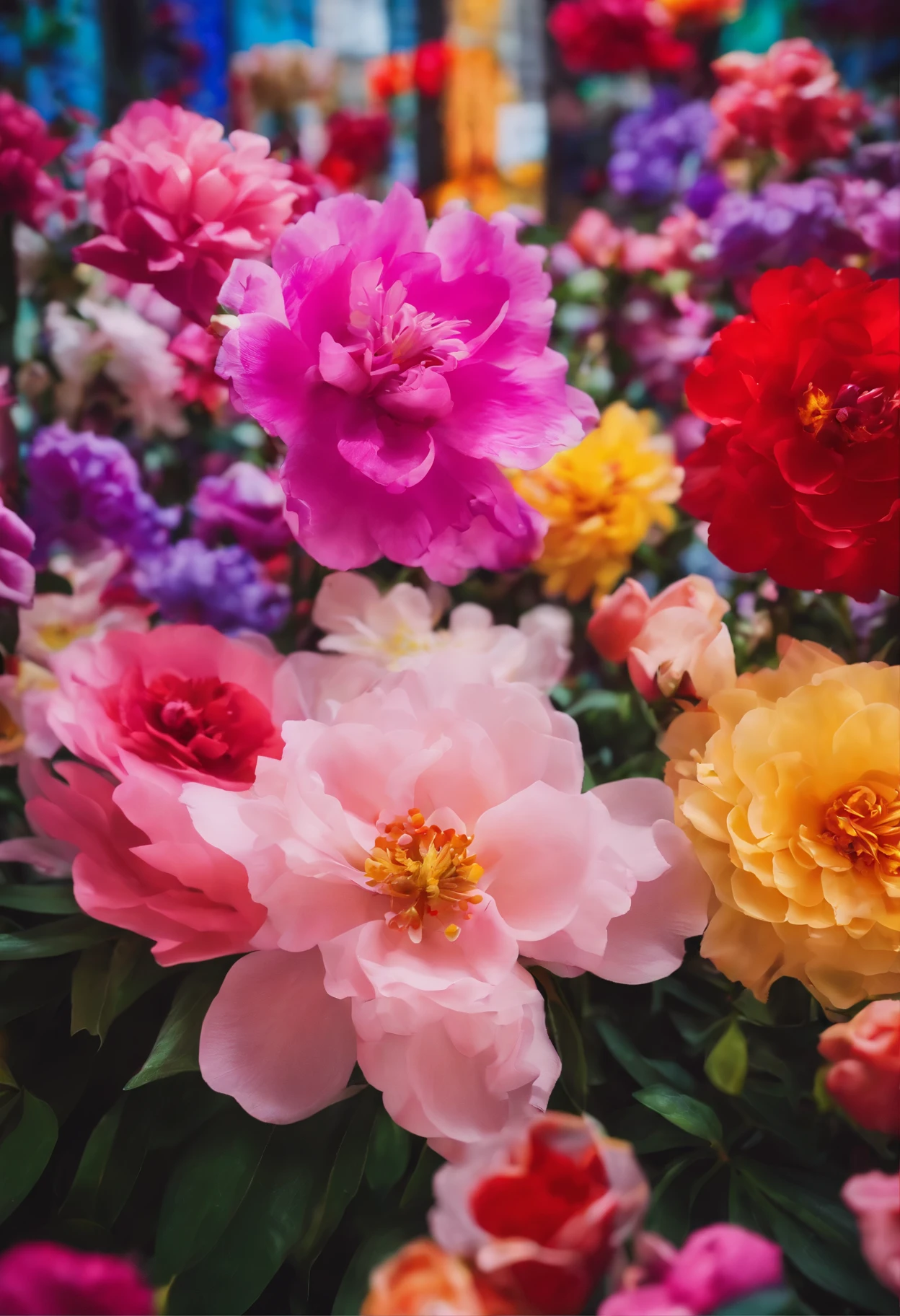 空中飞舞的flower瓣，漂浮的flower海，Red rose 、carnation、米红carnation 、tulip 、黄tulip、universe 、水仙flower、Wenzhu 、秋天的peony、白山茶flower、红山茶flower、gladiolus 、never forget myself、鸡冠flower 、daisy 、Phalaenopsis 、Kirin grass、lilac、梅flower、蓝铃flower、Swiftlet、Platycodon 、witch hazel、Jinqueer、桃flower、Dianthus 、Zinnia、white tea、margarita、橙flower、Cornflower、cold grass、杏flower 、Gloxinia 、杜鹃flower、栀子flower、flower、凤仙flower 、big lilac、李flower、樱flower 、peony、大丽flower 、aconite、金盏flower、pansy 、snapdragon 、flower菖蒲 、长春flower 、apple 、Tarzan wood，(漂浮的各种flower，悬浮的各种flower，飞舞的各种flower，流动的各种flower，no humans)，\(fantasy art\)，colorful style，high saturation，high contrast，(panoramic，imagine，super wide angle，flower海，flower的世界，flower田)