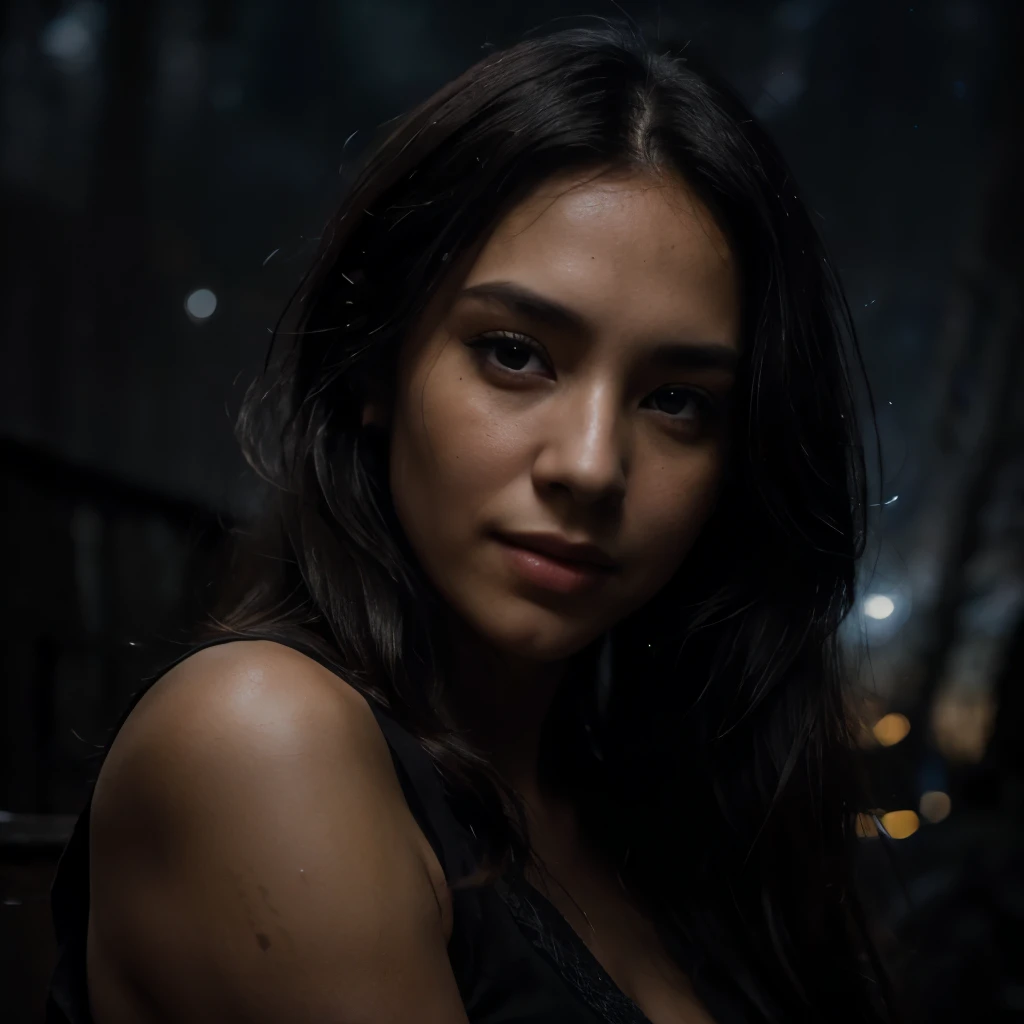 highest quality, epic realistic, ((in the pitch black darkness :1.4)), ((portrait:1.5)),(background: dark ) high contrast ,glorious picture, lowest lux, lighting face, she and he's comfortable, dark plain shirt, looks incredible, (8k, Raw photo, Highest quality),(epic realistic:1.5), a pair of woman and man, face,(detailed eyes:0.8),(looking at the camera:1.4), (Highest quality), ( high contrast, deep shadows),Intricate details,cinematic,((skin:1.4)), (long dark hair:1.3), long hair and short hair, messy ,(Hdr:1.5),Detailed, colors, Superior quality, ( starry sky: 1.4), Masterpiece, Raw Photo (20-year-old, looking at viewer), beautiful and handsome, (wearing dark shirt,), perfect, natural, perfect composition, portrait, perfect face, smiling expression, Captivating eyes, Bright details, Tight lips, (High Skin Detail),, (blue tint: 0.6), (sale: 0.8), (bloody: 0.7), Key lighting , (backlight: 0.5), Medium depth of field, Canon 5d, 50mm lens, f/4 apertures, (Ultra-detailed, Complex detail), sharp focus, soft colors, 8k, Absurd, 80mm, dark background, photography, smiling, pinay, filipina, small, hugging each other