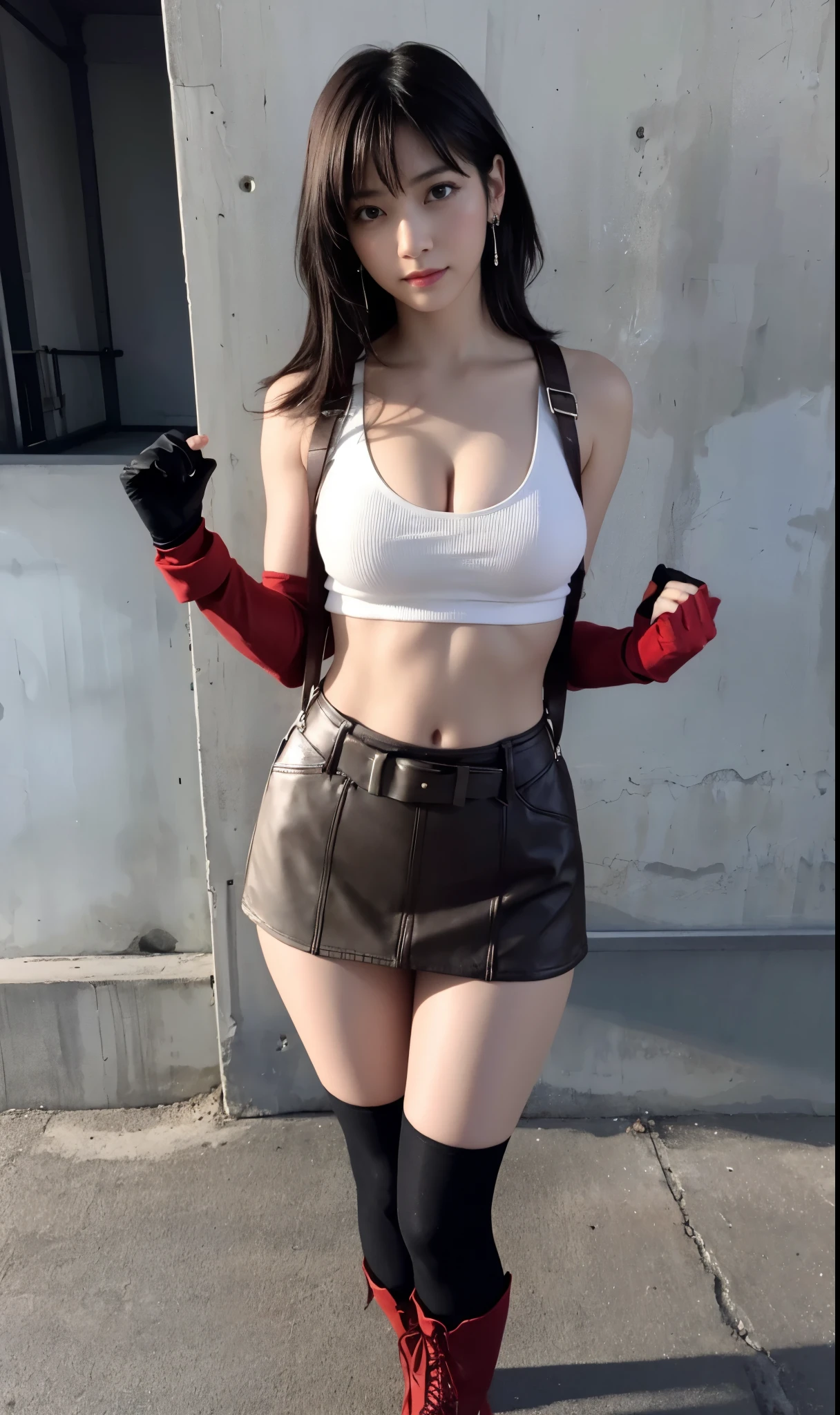 1girl, beautiful, smirk, wearing a red hat, earrings, red camo, red sweatshirt, transparent, hard nipples, long hair, brown hair, mascara, nose lips, sitting, spread legs, transparent red leggings, cameltoe, lacy thong, midriff, naval, earrings, (realistic:1.5), cyberpunk, neon city, neon lights, 3d, cgi, volumetric lightning, white sclera, brown eyes,
