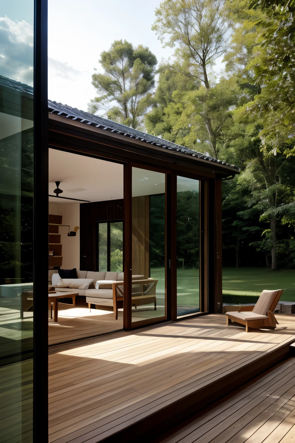 Villa, house, wood, glass