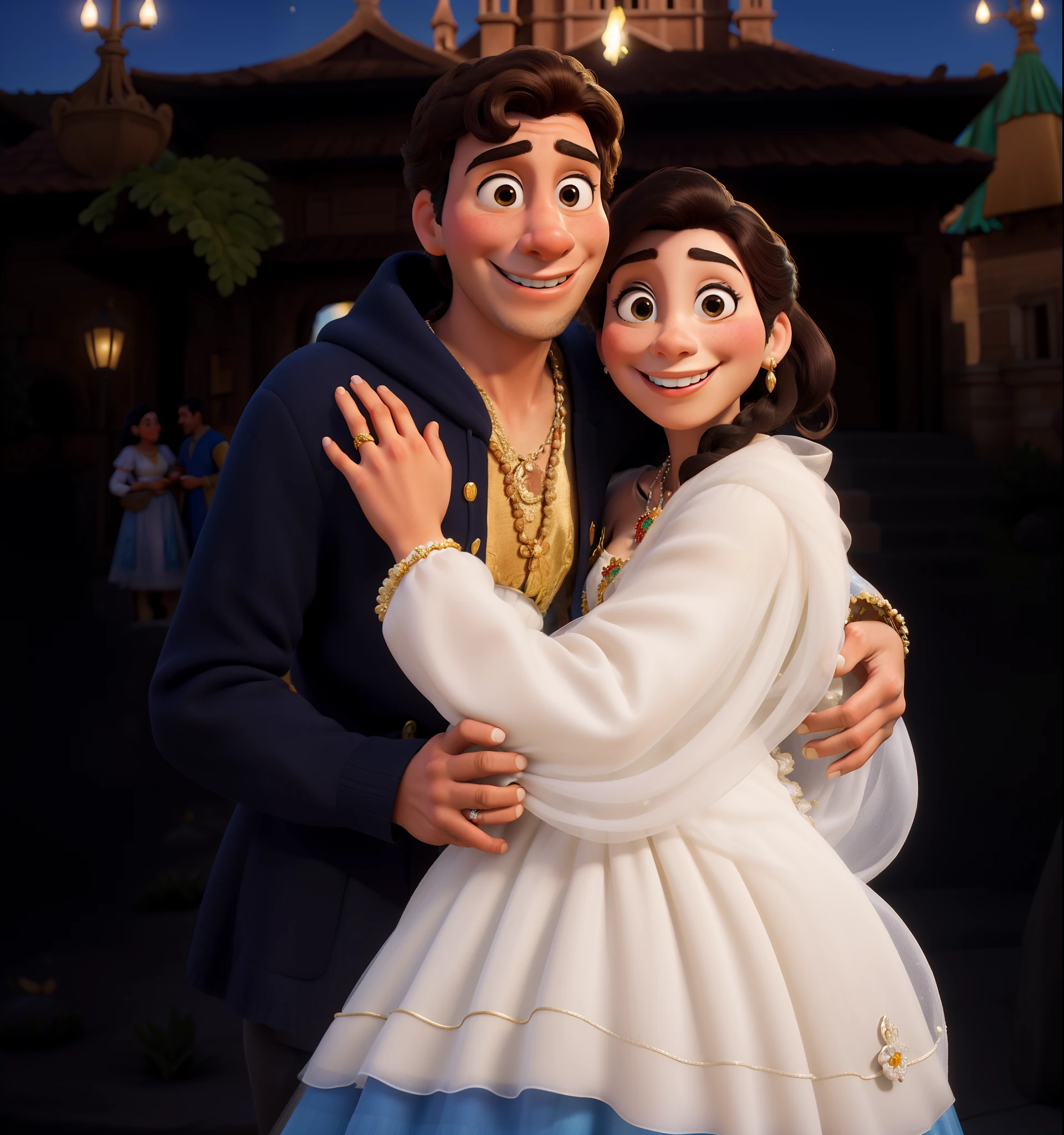 obra de arte, melhor qualidade, disney, homem e Mulher, castelo da Cinderela, Estados Unidos, orlando, Magic Kingdom, Cinderella, Engagement Ring, cerimonial, tradicional clothing, tradicional ceremony, tradicional architecture, t tradicional rituals, tradicional dress, peaceful, tranquility, felicidade, beleza, identidade Disney, tradicional beleza, tradicional art, cultural preservation, reverence.