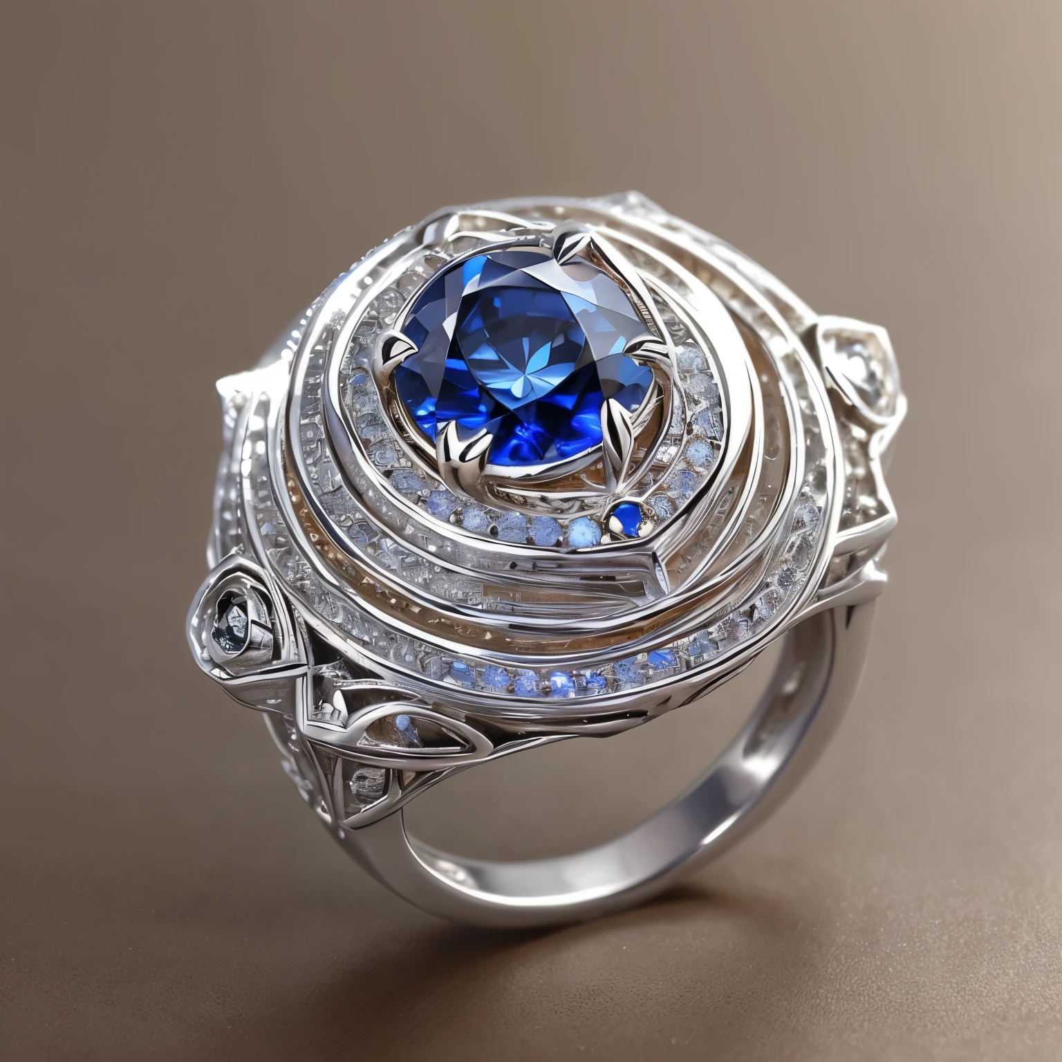 Silver colour Masterpiece，highest  quality，(Nothing but the ring)，Beautiful ring, Ultra detailed，(No Man),Ring in the shape of a rose，starrysky，Wrapped around the end from beginning to end，Delicate gold ring，Starry sky in the ring,The sheen，inverted image，Sparkling gemstones，Elegant and noble,simple backgound