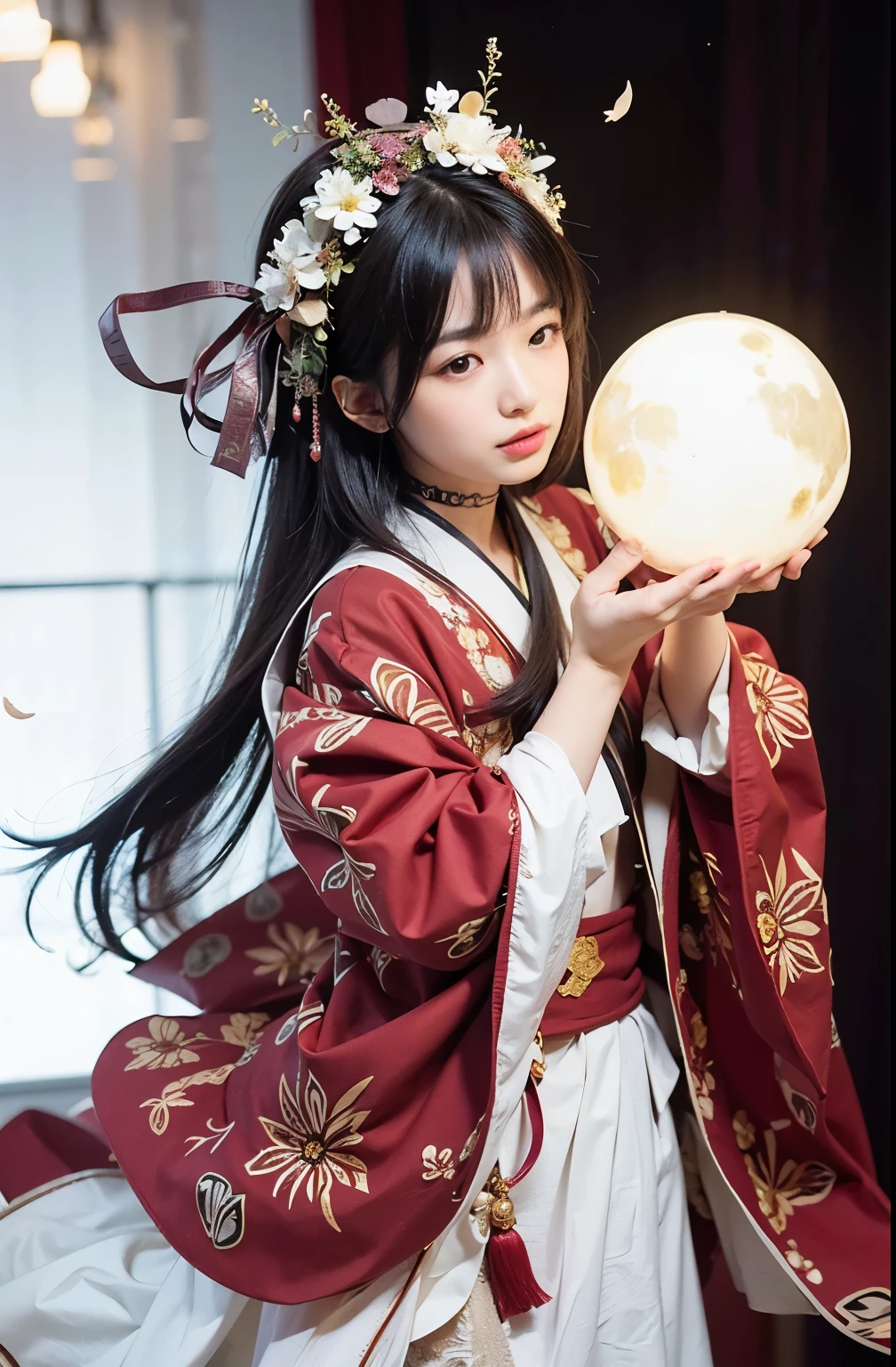 (Best quality, 8k, 32k, Masterpiece, UHD:1.2) "Generate a captivating artwork featuring a young Japanese girl model with short, sleek black hair styled in a chic bob haircut. Envision her bathed in dramatic cinematic lighting, creating an atmosphere of allure and mystery. Emphasize a romantic aesthetic vibe, showcasing the model in a poised and elegant pose that evokes a sense of intimacy and sophistication. Utilize warm and soft tones to enhance the romantic ambiance, and consider incorporating elements like flowing fabrics or flowers to add a touch of ethereal beauty. Capture the essence of romance and beauty through the model's expression, the play of light and shadows, and the overall aesthetic, creating a visually compelling and emotionally resonant piece." (perfect eyes), flawless skin, flawless face, cinematic, tight body, ((well-proportion female hands)), ((female hands with five digits)) ((Body is well proportioned)), ((chic bob haircut)), 