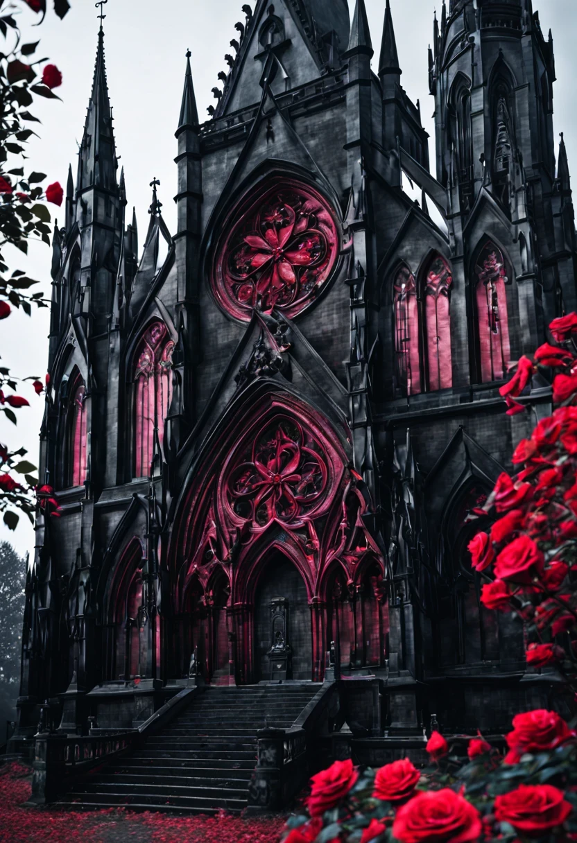 gothic cathedral,(Rose田:1.5),cross,吸Blood鬼,hell,magma,flame,(紫色flame:1.3),Gothic aesthetics,Rose、castle、cross、Blood、churchyard,gothic style的神秘、solemn and profound,gothic style,gothic style蕾丝的衣服、象征浪漫的Rose、Gothic symbols series,Rose花园