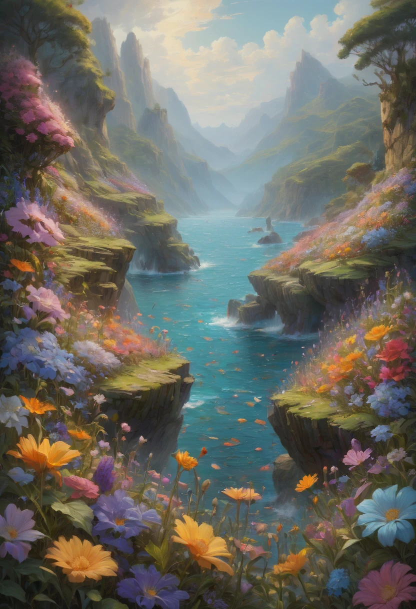 sea of flowers, by kuang hong, best quality, masterpiece, Representative work, official art, Professional, Ultra intricate detailed, 8k