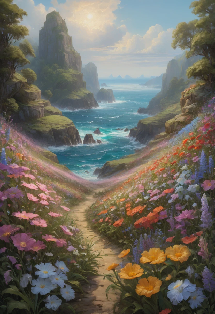 sea of flowers, by kuang hong, best quality, masterpiece, Representative work, official art, Professional, Ultra intricate detailed, 8k