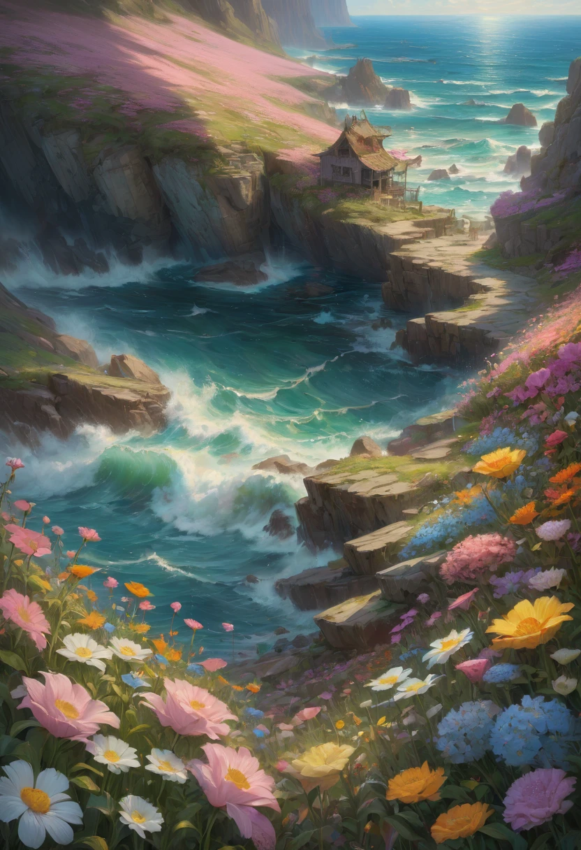 sea of flowers, by kuang hong, best quality, masterpiece, Representative work, official art, Professional, Ultra intricate detailed, 8k