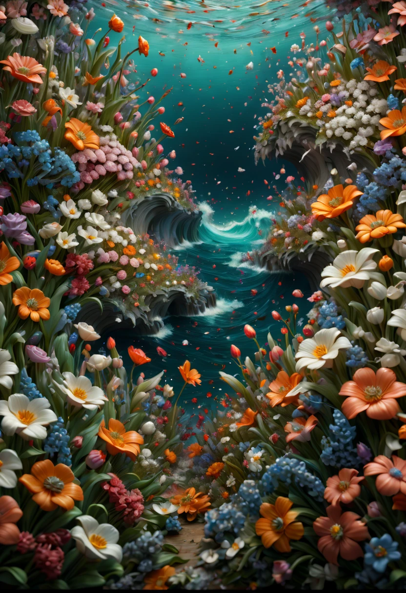 sea of flowers, by Ivan Plush, (best quality, masterpiece, Representative work, official art, Professional, Ultra intricate detailed, 8k:1.3)