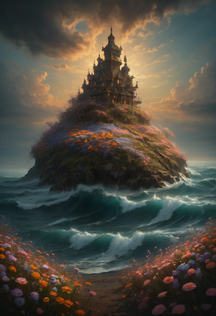 sea of flowers, by Michal Karcz, best quality, masterpiece, Representative work, official art, Professional, Ultra intricate detailed, 8k