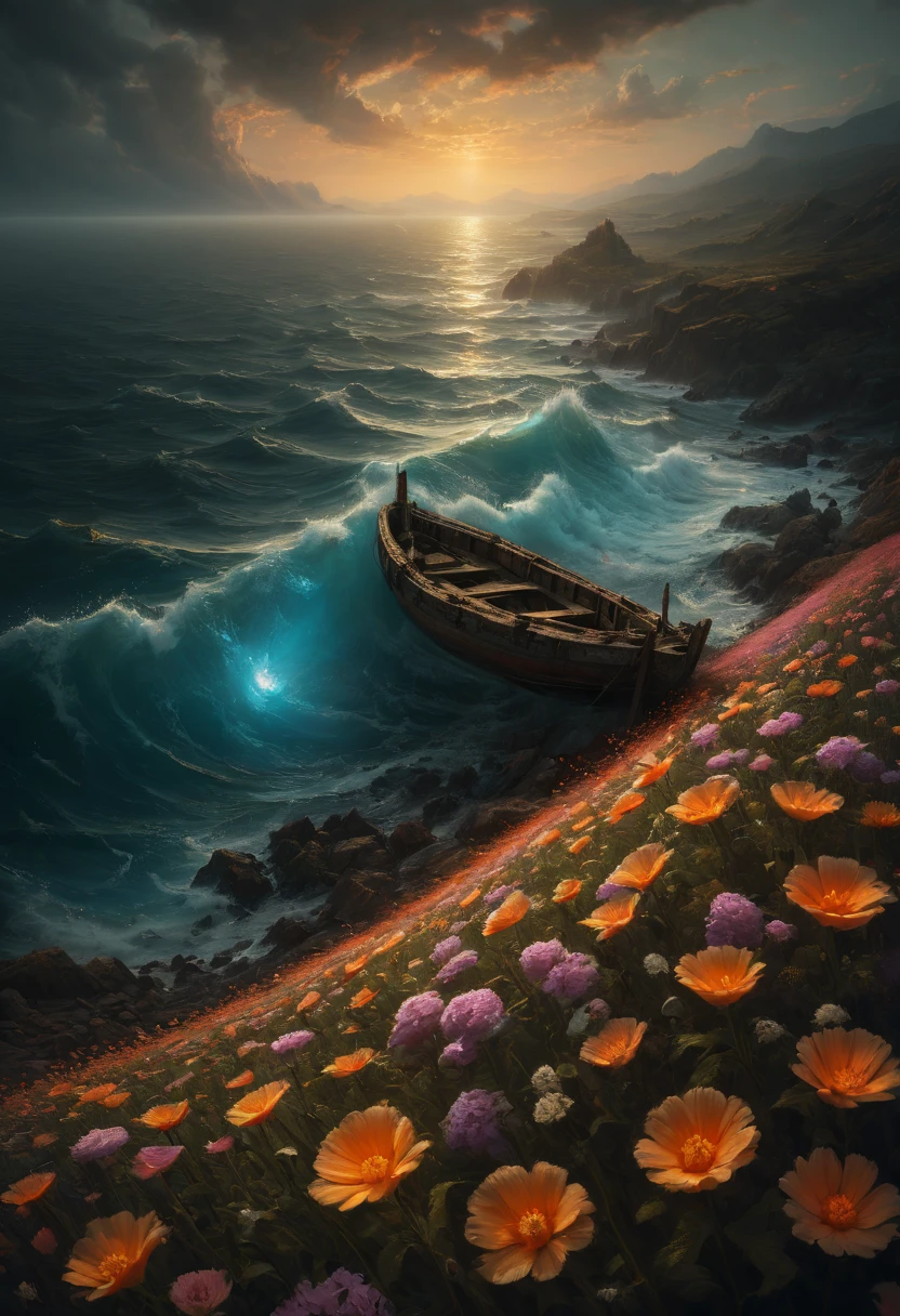 sea of flowers, by Michal Karcz, best quality, masterpiece, Representative work, official art, Professional, Ultra intricate detailed, 8k