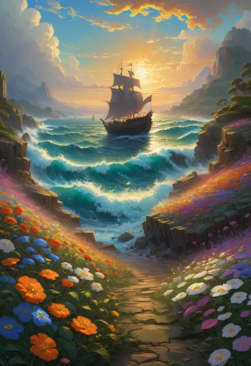 sea of flowers, by Michal Karcz, best quality, masterpiece, Representative work, official art, Professional, Ultra intricate detailed, 8k