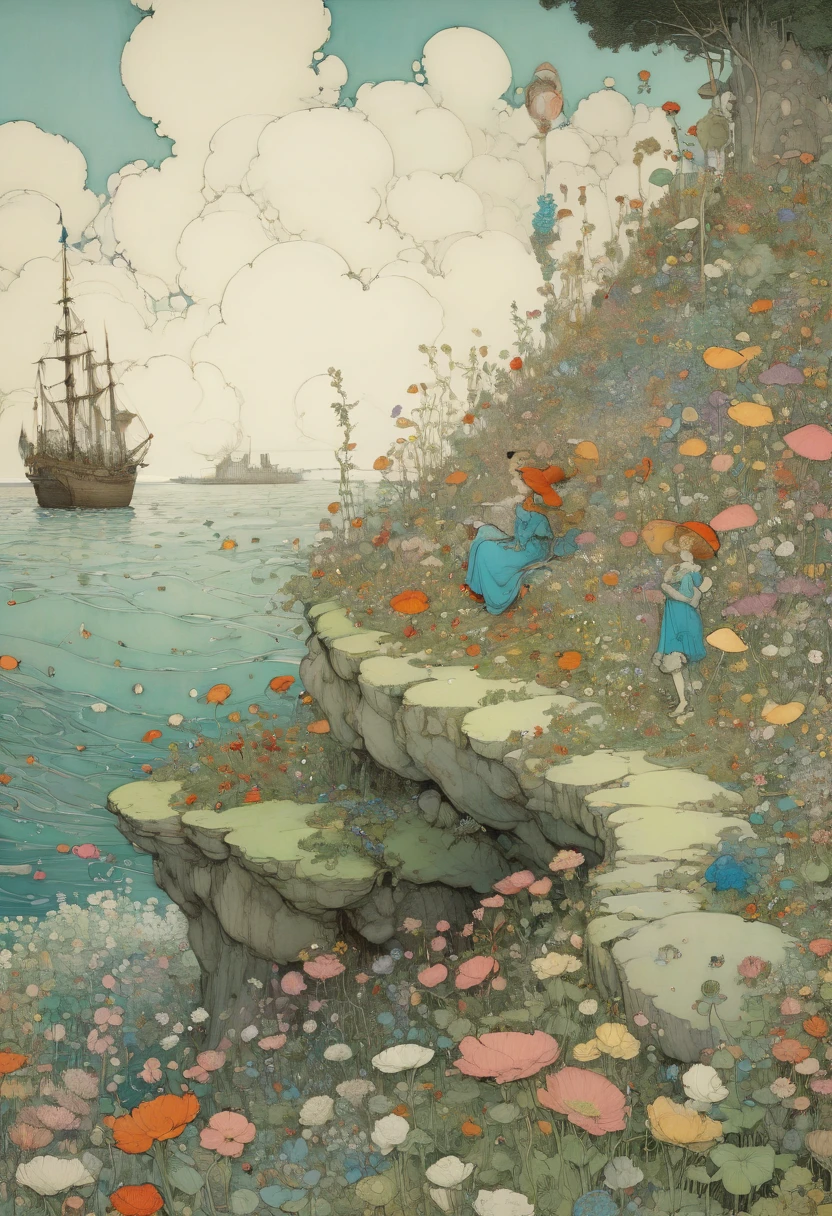 sea of flowers, by kuang hong, best quality, masterpiece, Representative work, official art, Professional, Ultra intricate detailed, 8k