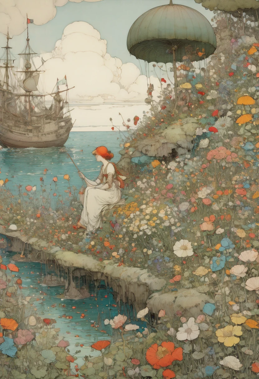 sea of flowers, by kuang hong, best quality, masterpiece, Representative work, official art, Professional, Ultra intricate detailed, 8k