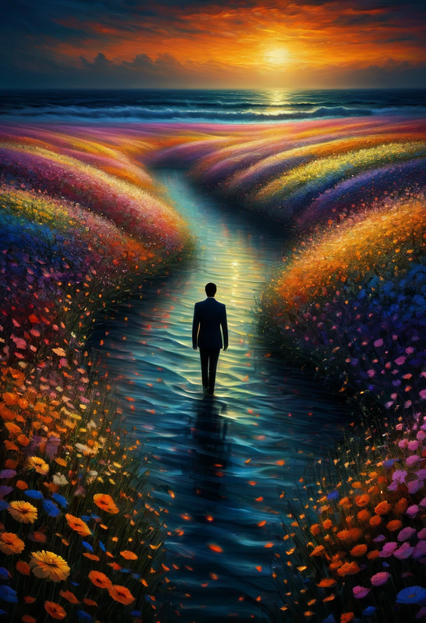 sea of flowers, by Michal Karcz, best quality, masterpiece, Representative work, official art, Professional, Ultra intricate detailed, 8k