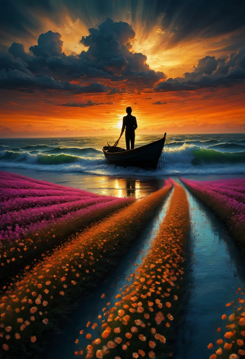 sea of flowers, by Michal Karcz, best quality, masterpiece, Representative work, official art, Professional, Ultra intricate detailed, 8k