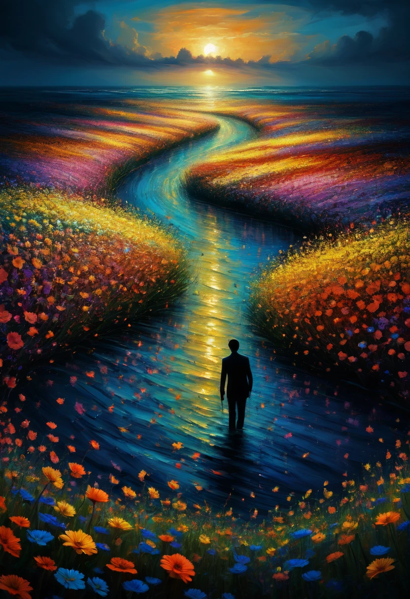 sea of flowers, by Josh Adamski, best quality, masterpiece, Representative work, official art, Professional, Ultra intricate detailed, 8k