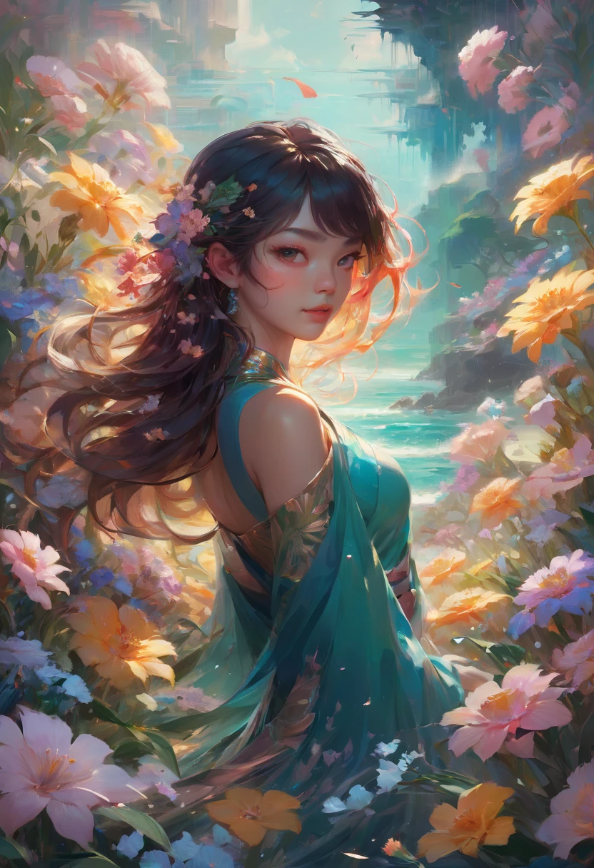 sea of flowers, by Ross Tran, best quality, masterpiece, Representative work, official art, Professional, Ultra intricate detailed, 8k