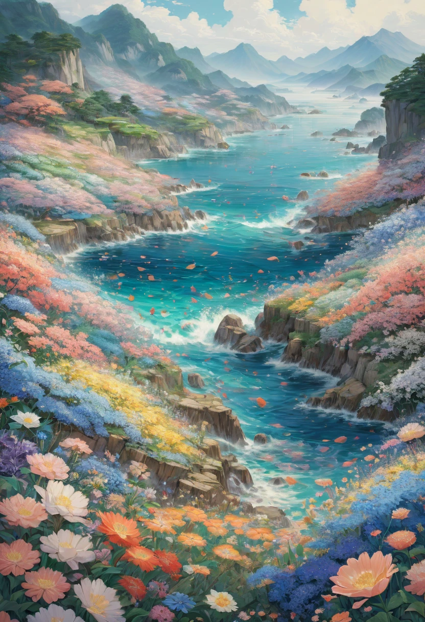 sea of flowers, by yukisakura, best quality, masterpiece, Representative work, official art, Professional, Ultra intricate detailed, 8k