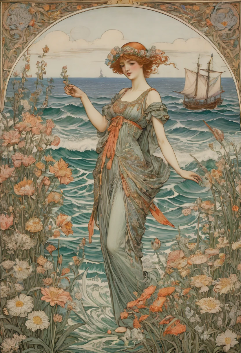 sea of flowers, by Ross Tran, best quality, masterpiece, Representative work, official art, Professional, Ultra intricate detailed, 8k