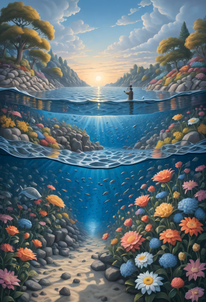 sea of flowers, by Rob Gonsalves, best quality, masterpiece, Representative work, official art, Professional, Ultra intricate detailed, 8k