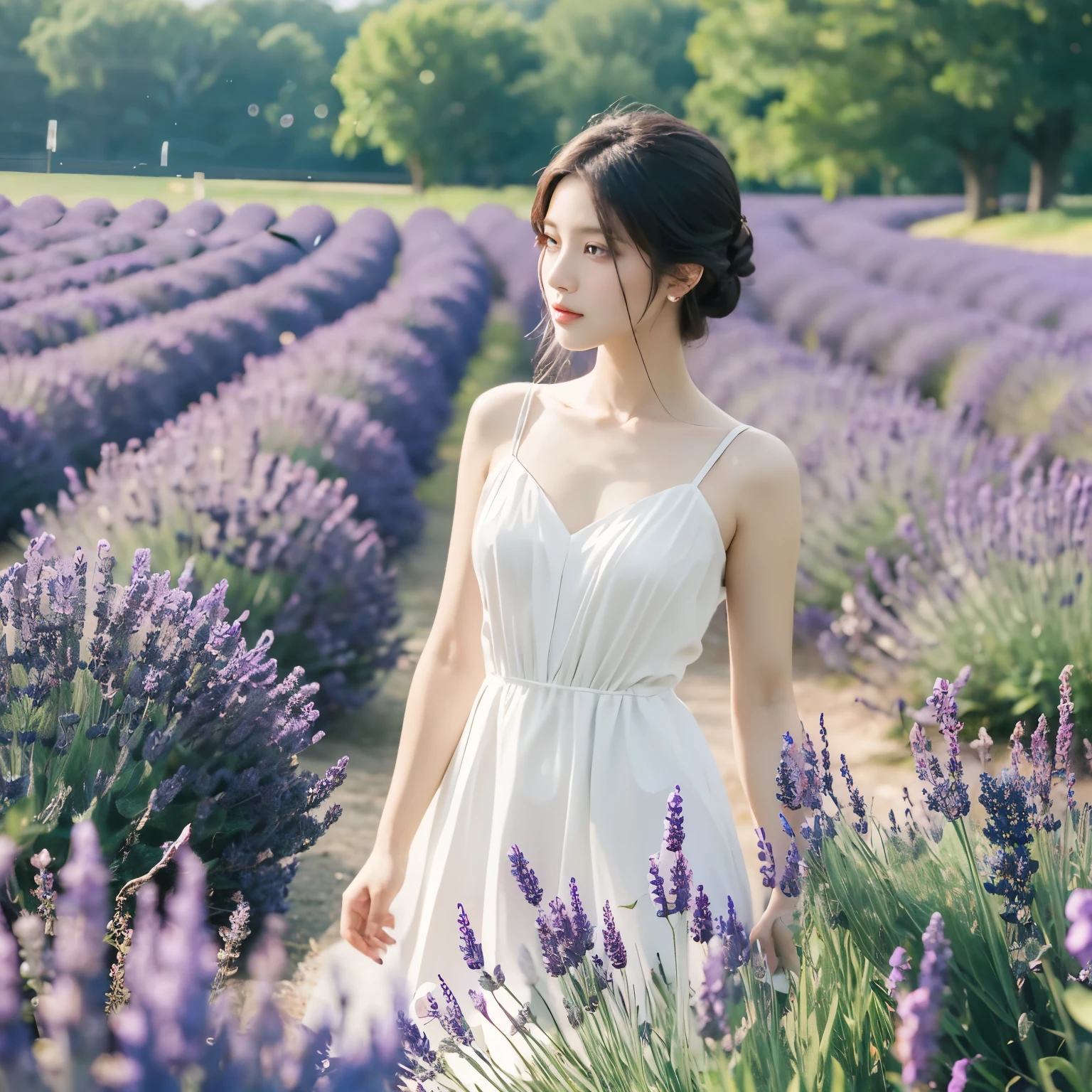 The best quality, masterpieces, official art, lavender,lavender flowers, beautiful and aesthetic