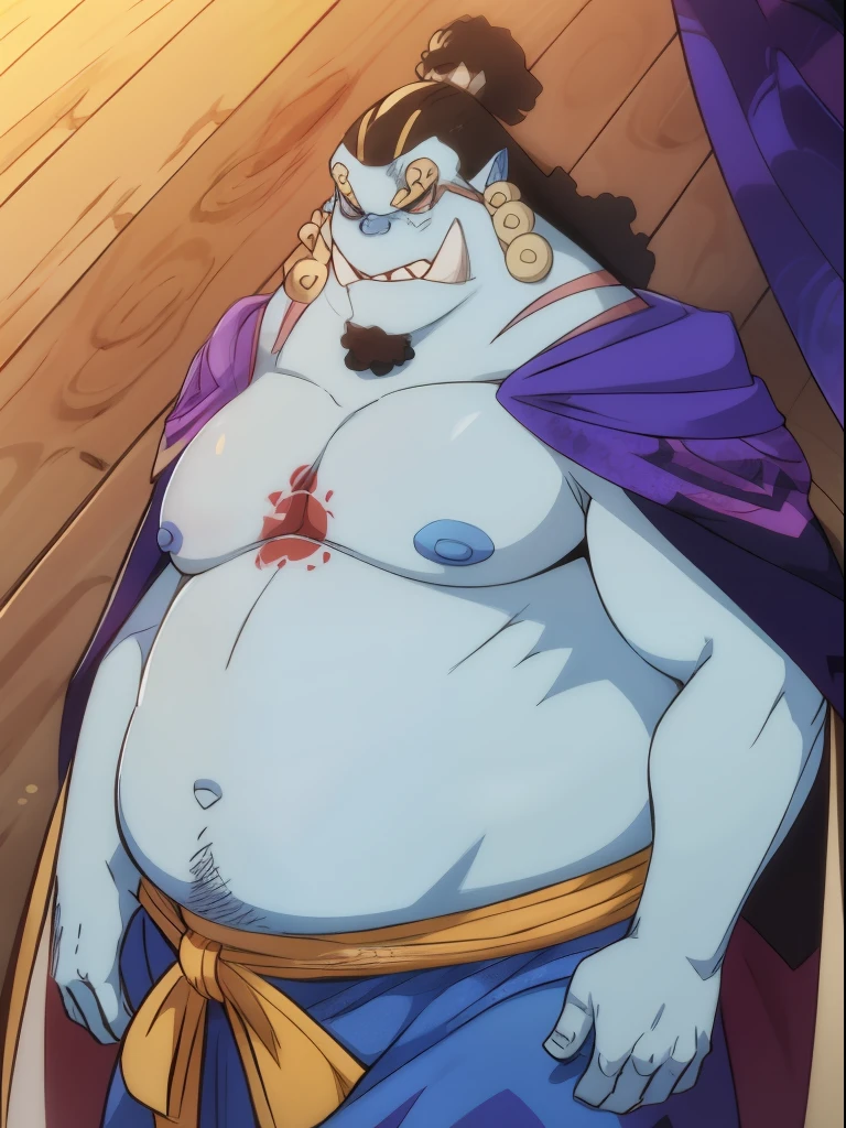 (masterpiece), (wonderful), Chubby, Fat, male (Jinbei) , blue skin,裸のmaleに囲まれている, Jinbe, tooth