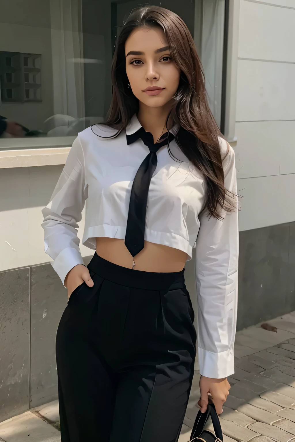 jovem , advogada, usando roupa social preta, elegante