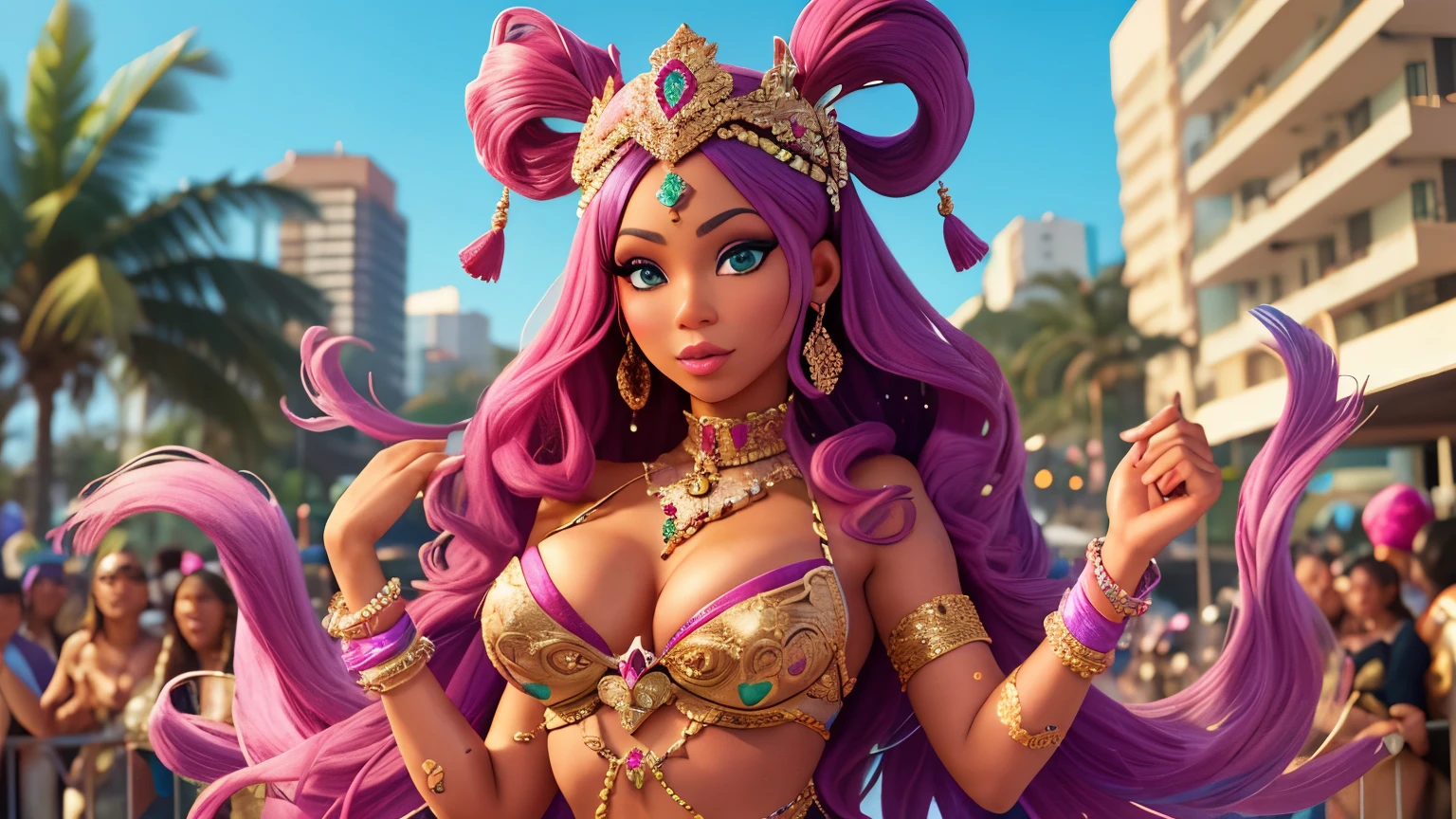 (imagem com qualidade maxima) Nicki Milm para vogue, Nicki Minaj, Nicki Minaj curvas, tracos do rosto da beyonce, trage de carnaval, cantora negra, desfilando no carnaval do rio de janeiro brazil