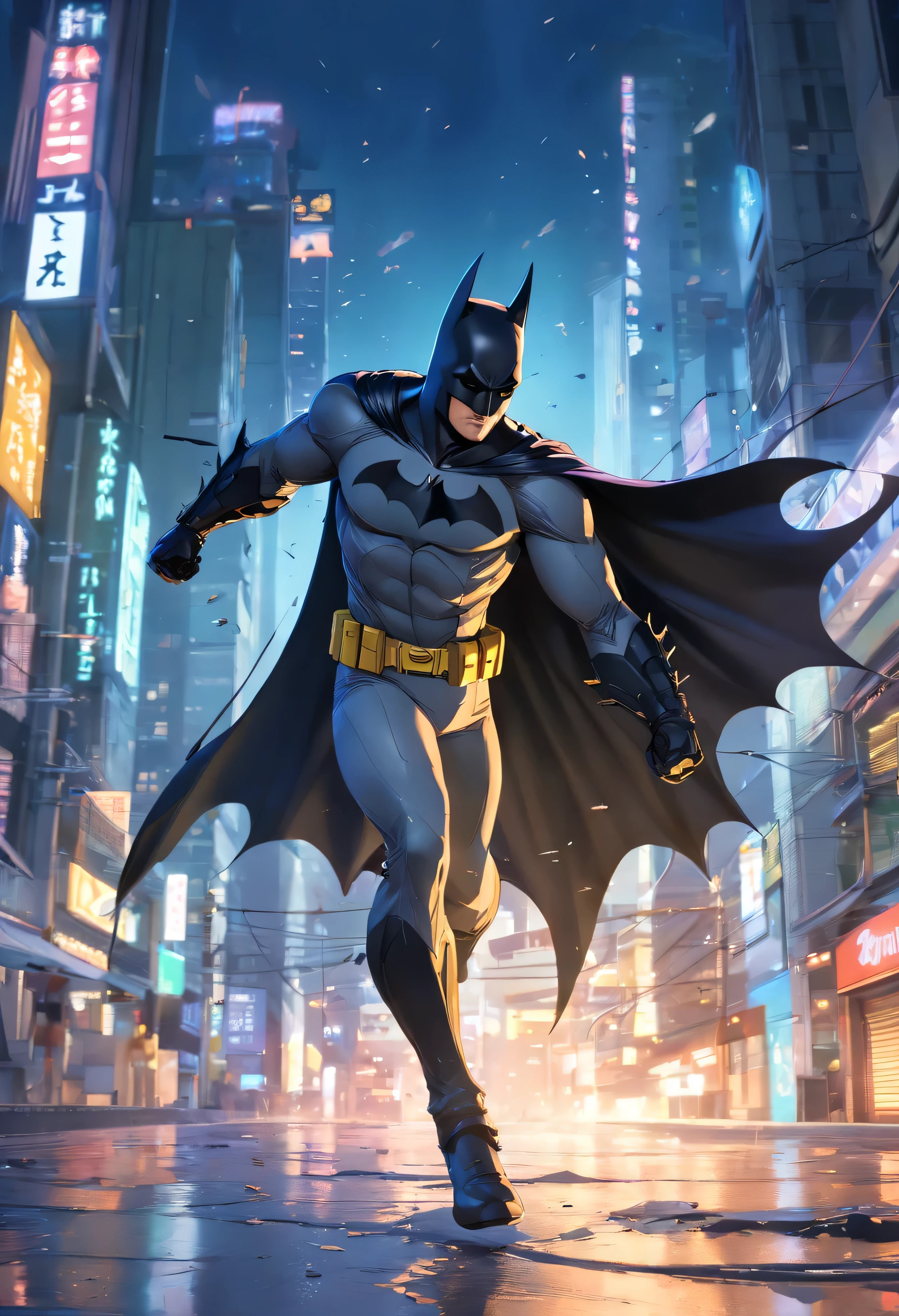 Batman in action, 1boy, mcu, best entrence pose, ultra detail, 8k, photo-realistic, octane render, unreal engine, ultra-realistic