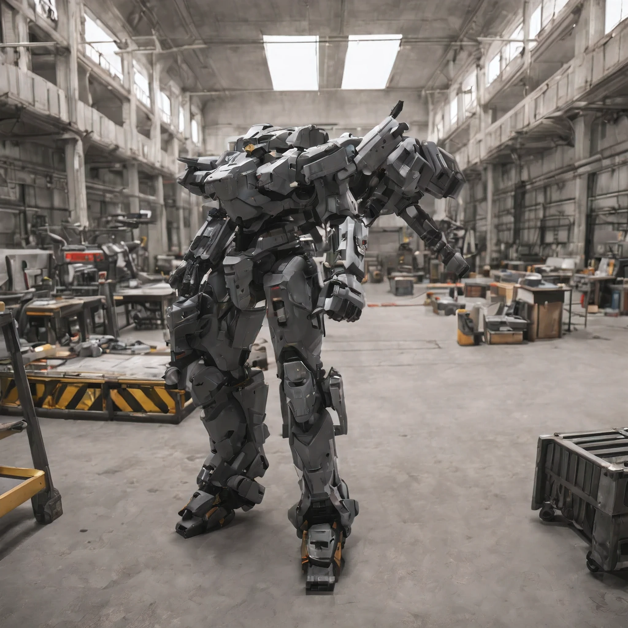 armored core style, maintenance hanger, in the factory, Research room,