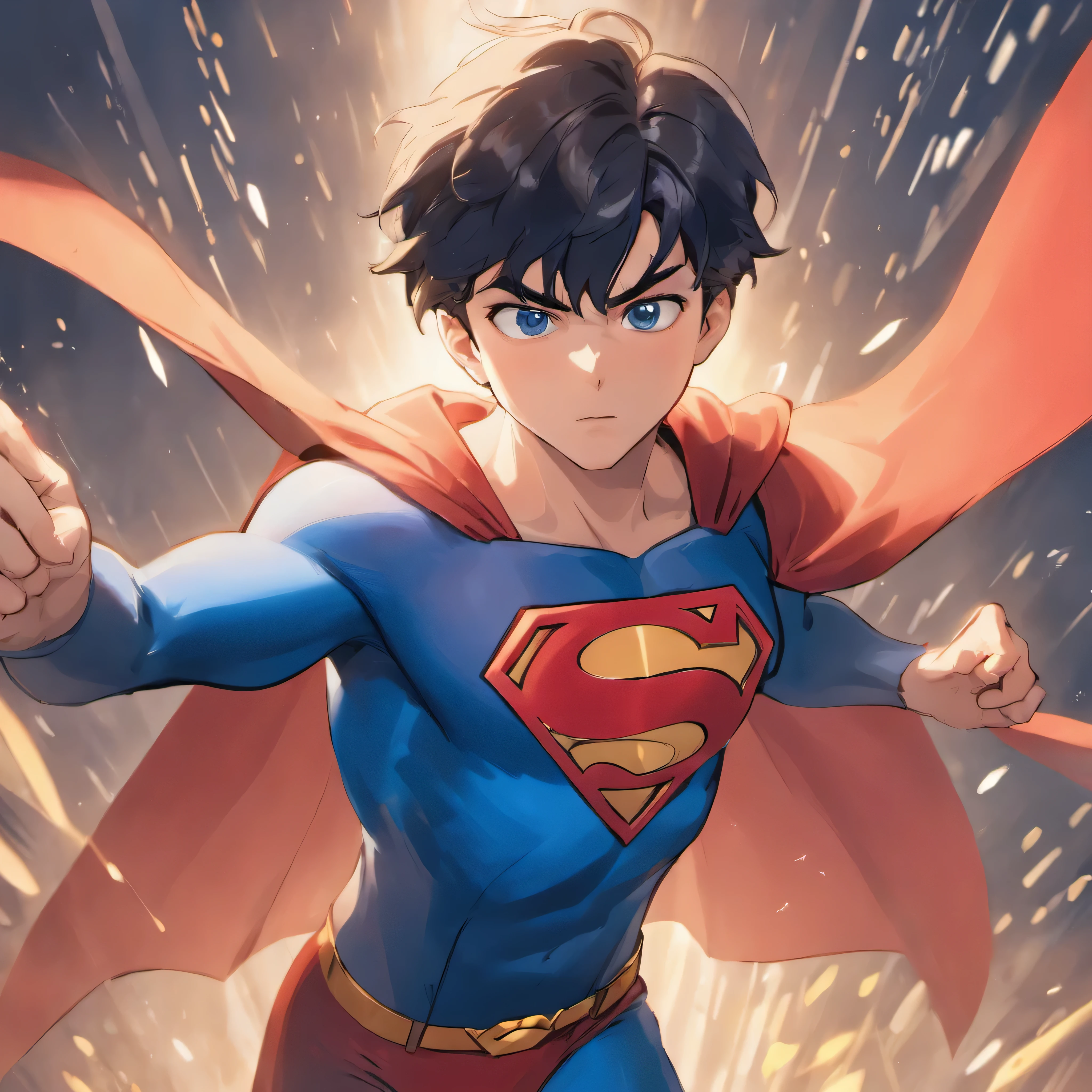 Superman in action, 1boy, mcu, best entrence pose, ultra detail, 8k, photo-realistic, octane render, unreal engine, ultra-realistic