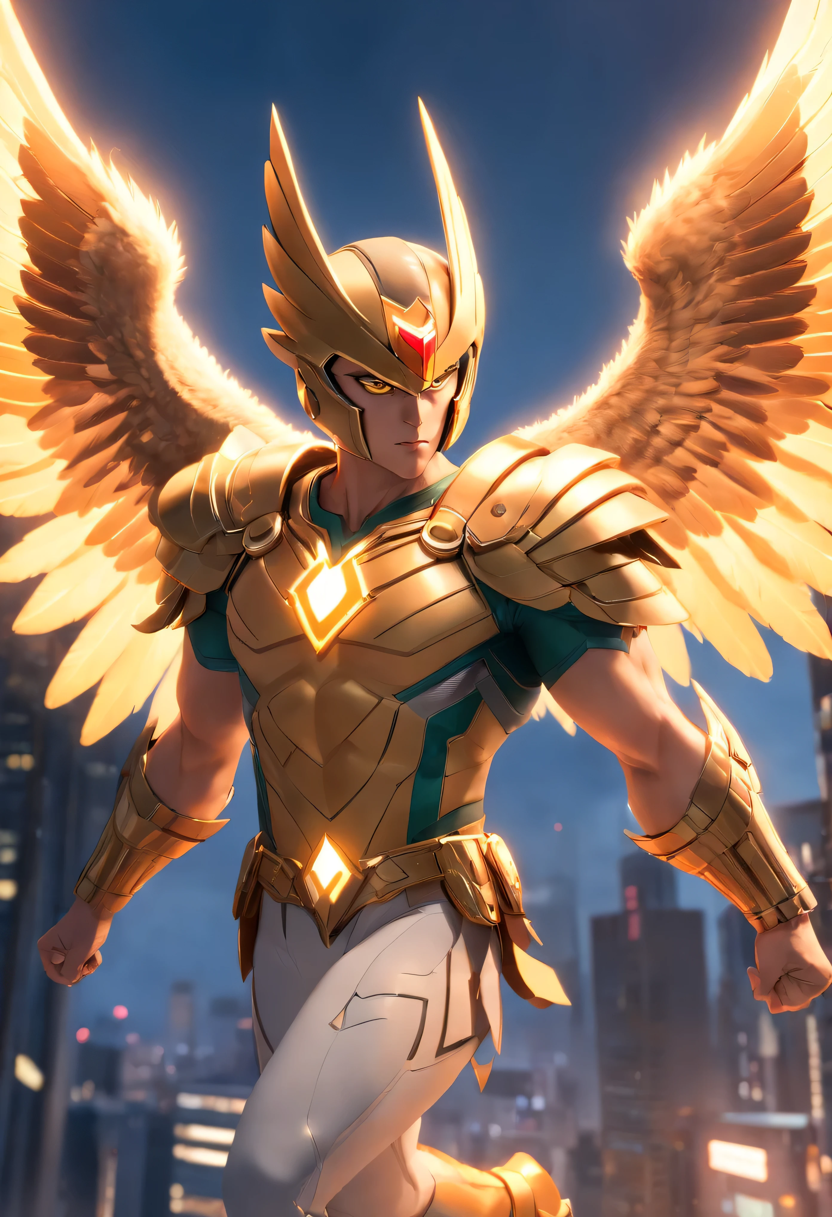 Hawkman in action, 1boy, mcu, best entrence pose, ultra detail, 8k, photo-realistic, octane render, unreal engine, ultra-realistic