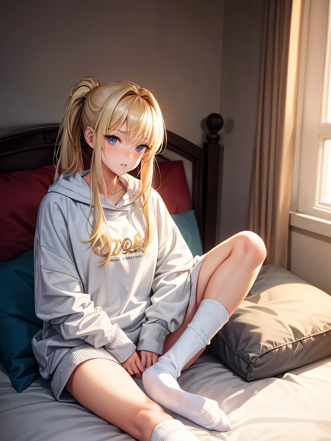 uzumaki_Himawari, flat chest, girl estilo cachorrinho, , minissaia Peak, bunda elevada, deitada na cama, facing, anime style.