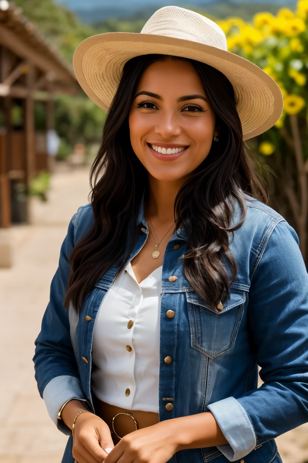 Caring snapshot of a Colombian woman at 30 years old, with her open and friendly posture, embodies connection and loyalty. Her genuine smile and warm gaze invite viewers to engage with her, while the vibrant backdrop showcasing a diverse range of cultures and backgrounds reflects the inclusivity she promotes. This photo perfectly illustrates her role in building a strong and committed community. It captures her dedication to cultivating authentic relationships within a dynamic and inclusive community, creating a lasting impact.