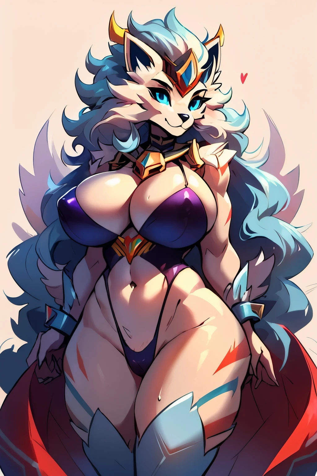 alolan ninetales and solgaleo fusion, pokemon, fusion, fluffy tail, blue eyes, fox like, antropomorfic, more solgaleo details, big brests sexy boddy, full boddy image, bigger tails