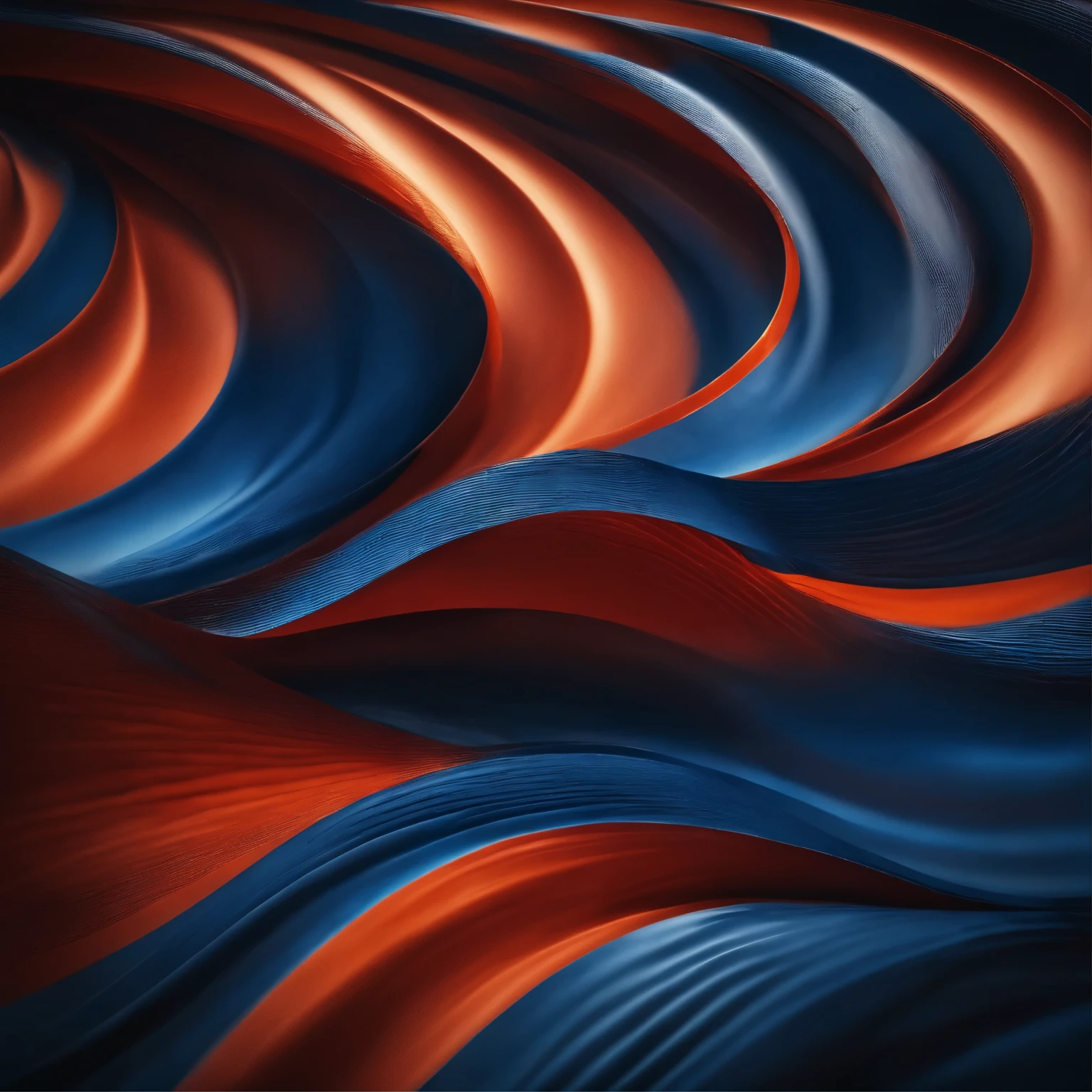 a full abstract image of blue and red and orange waves ,intrinsic details,masterpiece,hyper realistic, hd, 8k