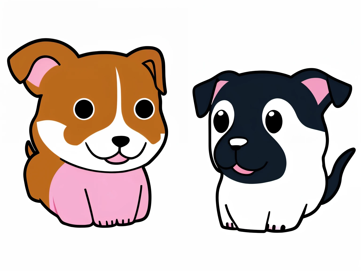 dog, Hilarious, Tertiary color, cute, contour, vector, white background,