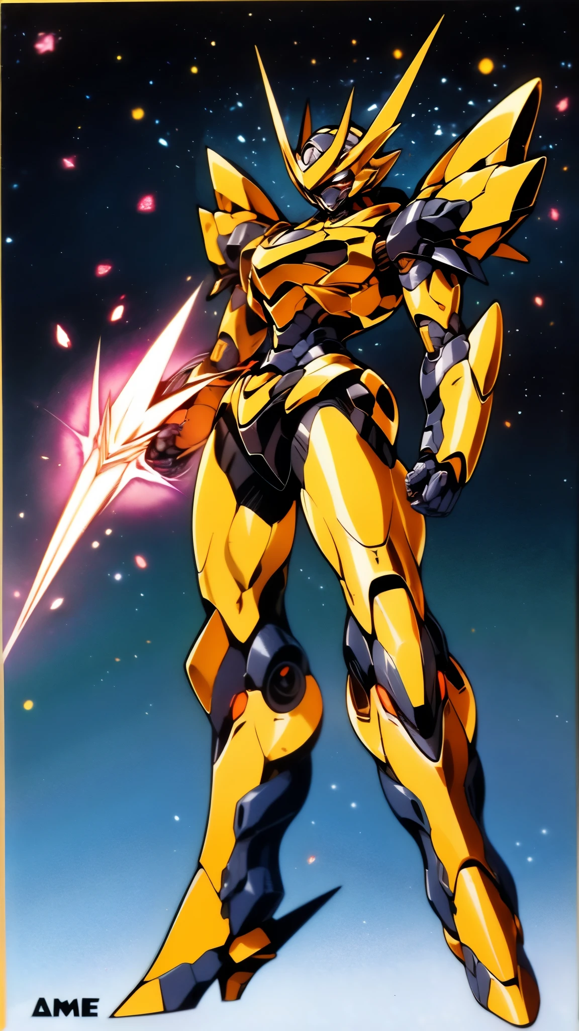 A woman adorned in fantasy-style full-body armor, a crown-concept fully enclosed helmet that unveils only her eyes, a composite layered chest plate, fully encompassing shoulder and hand guards, a lightweight waist armor, form-fitting shin guards, the overall design is heavy-duty yet flexible, ((the armor gleams with a golden glow, complemented by red and blue accents)), exhibiting a noble aura, she floats above a fantasy-surreal high-tech city, this character embodies a finely crafted fantasy-surreal style armored hero in anime style, exquisite and mature manga art style, (Queen bee mixed with Spider concept Armor, plasma, blood), ((Element, energy, elegant, goddess, femminine:1.5)), metallic, high definition, best quality, highres, ultra-detailed, ultra-fine painting, extremely delicate, professional, anatomically correct, symmetrical face, extremely detailed eyes and face, high quality eyes, creativity, RAW photo, UHD, 32k, Natural light, cinematic lighting, masterpiece-anatomy-perfect, masterpiece:1.5