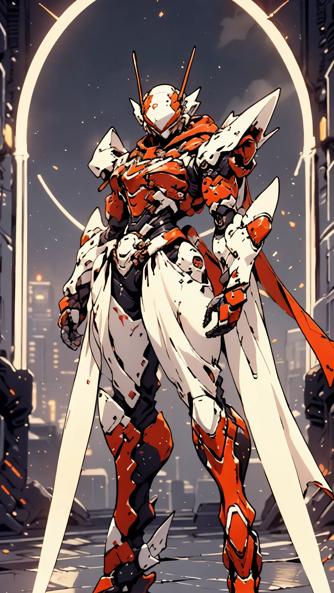 A woman adorned in fantasy-style full-body armor, a crown-concept fully enclosed helmet that unveils only her eyes, a composite layered chest plate, fully encompassing shoulder and hand guards, a lightweight waist armor, form-fitting shin guards, the overall design is heavy-duty yet flexible, ((the armor gleams with a golden glow, complemented by red and blue accents)), exhibiting a noble aura, she floats above a fantasy-surreal high-tech city, this character embodies a finely crafted fantasy-surreal style armored hero in anime style, exquisite and mature manga art style, (Queen bee mixed with Spider concept Armor, plasma, blood), ((Element, energy, elegant, goddess, femminine:1.5)), metallic, high definition, best quality, highres, ultra-detailed, ultra-fine painting, extremely delicate, professional, anatomically correct, symmetrical face, extremely detailed eyes and face, high quality eyes, creativity, RAW photo, UHD, 32k, Natural light, cinematic lighting, masterpiece-anatomy-perfect, masterpiece:1.5