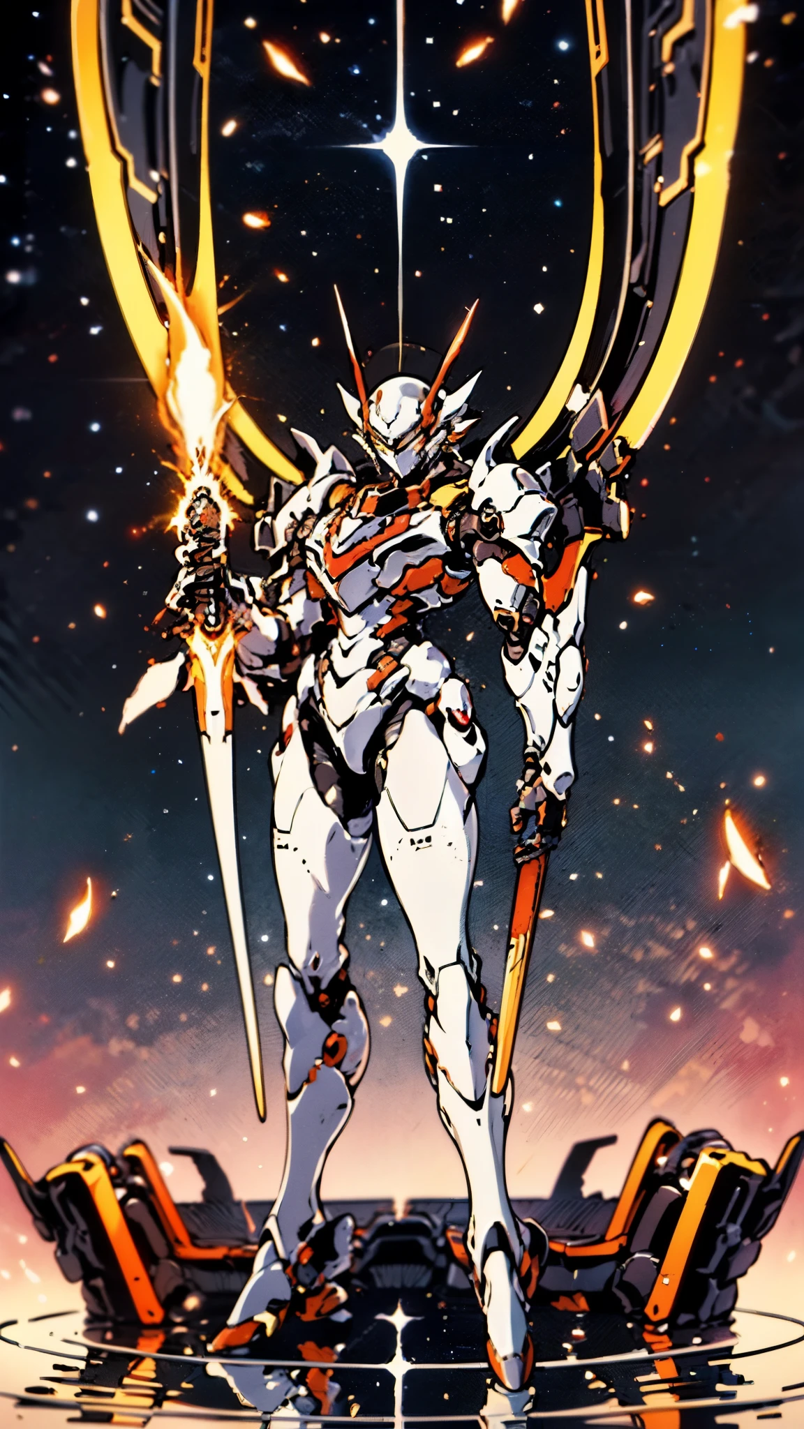 A woman adorned in fantasy-style full-body armor, a crown-concept fully enclosed helmet that unveils only her eyes, a composite layered chest plate, fully encompassing shoulder and hand guards, a lightweight waist armor, form-fitting shin guards, the overall design is heavy-duty yet flexible, ((the armor gleams with a golden glow, complemented by red and blue accents)), exhibiting a noble aura, she floats above a fantasy-surreal high-tech city, this character embodies a finely crafted fantasy-surreal style armored hero in anime style, exquisite and mature manga art style, (Queen bee mixed with Spider concept Armor, plasma, blood), ((Element, energy, elegant, goddess, femminine:1.5)), metallic, high definition, best quality, highres, ultra-detailed, ultra-fine painting, extremely delicate, professional, anatomically correct, symmetrical face, extremely detailed eyes and face, high quality eyes, creativity, RAW photo, UHD, 32k, Natural light, cinematic lighting, masterpiece-anatomy-perfect, masterpiece:1.5