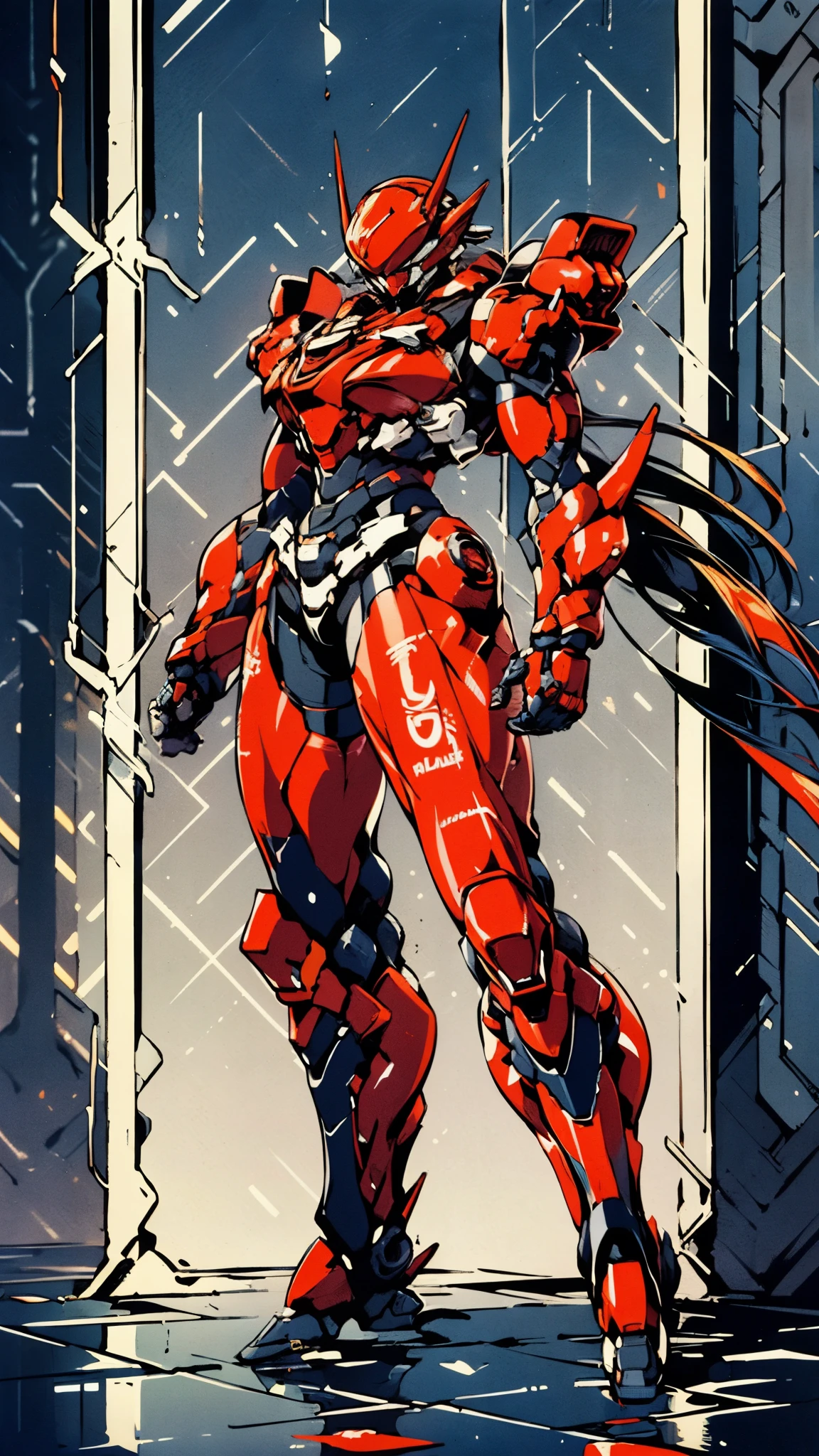 A woman adorned in fantasy-style full-body armor, a crown-concept fully enclosed helmet that unveils only her eyes, a composite layered chest plate, fully encompassing shoulder and hand guards, a lightweight waist armor, form-fitting shin guards, the overall design is heavy-duty yet flexible, ((the armor gleams with a golden glow, complemented by red and blue accents)), exhibiting a noble aura, she floats above a fantasy-surreal high-tech city, this character embodies a finely crafted fantasy-surreal style armored hero in anime style, exquisite and mature manga art style, (Queen bee mixed with Spider concept Armor, plasma, blood), ((Element, energy, elegant, goddess, femminine:1.5)), metallic, high definition, best quality, highres, ultra-detailed, ultra-fine painting, extremely delicate, professional, anatomically correct, symmetrical face, extremely detailed eyes and face, high quality eyes, creativity, RAW photo, UHD, 32k, Natural light, cinematic lighting, masterpiece-anatomy-perfect, masterpiece:1.5