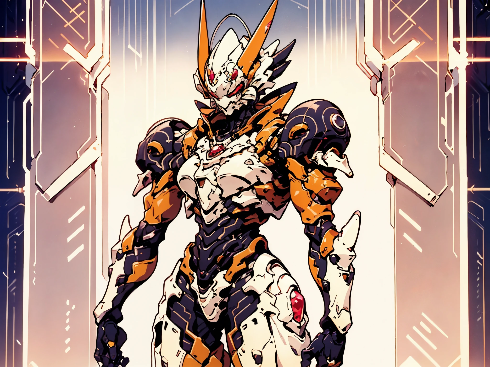 A woman adorned in fantasy-style full-body armor, a crown-concept fully enclosed helmet that unveils only her eyes, a composite layered chest plate, fully encompassing shoulder and hand guards, a lightweight waist armor, form-fitting shin guards, the overall design is heavy-duty yet flexible, ((the armor gleams with a golden glow, complemented by red and blue accents)), exhibiting a noble aura, she floats above a fantasy-surreal high-tech city, this character embodies a finely crafted fantasy-surreal style armored hero in anime style, exquisite and mature manga art style, (Queen bee mixed with Spider concept Armor, plasma, blood), ((Element, energy, elegant, goddess, femminine:1.5)), metallic, high definition, best quality, highres, ultra-detailed, ultra-fine painting, extremely delicate, professional, anatomically correct, symmetrical face, extremely detailed eyes and face, high quality eyes, creativity, RAW photo, UHD, 32k, Natural light, cinematic lighting, masterpiece-anatomy-perfect, masterpiece:1.5