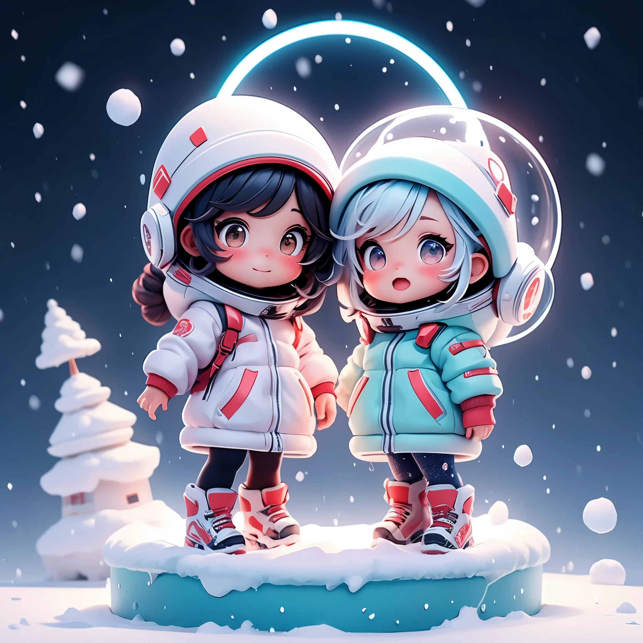 Snow on the right half、The left half is a girl from the eternal summer room、surprised face