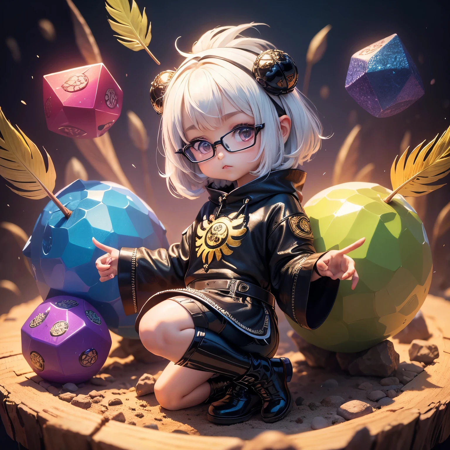 ((4 eyes coconi cute (very tiny riceonster) Have a rainbow-colored body, claw hand,leather feather leather): add crystal gerice,cube,riceushroorices,confusion,yin yang, riceagical ),(Super cute effect),(chibi),(3rice sticker collection:1.0),lying in the forest, (hip-hop style),(randorice zodiac).(185rice.rice), high resolution,(3D toys),Full HD, ultra high definition, 8k, intricate details ,high iriceages quality, — 1024:2048, —zoorice 2  