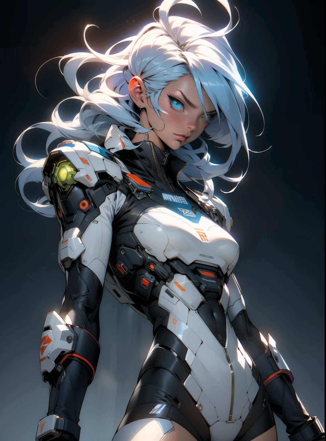 (((adult woman))), ((Best quality)), ((masterpiece)), (detailed: 1.4), (Absurd), warrior muscular adult woman of 35 years with micro thong in the style of Simon Bisley, perfect body, bare thighs, neckline, large breasts, blue 2-piece clothing, almost naked, long white hair, tattoo on the arms, cybernetic hand, pastel, centered, scale to fit the dimensions, HDR (High Dynamic Range), Ray Tracing,NVIDIA RTX,Super-Resolution,Unreal 5,Subsurface Dispersion, PBR Texture, Post-processing, Anisotropic Filtering, Depth of field, Maximum clarity and sharpness, Multilayer textures, Albedo and specular maps, Surface shading, Accurate simulation of light-material interaction, Perfect proportions, Octane Render, Two-tone lighting, Wide aperture, Low ISO, White balance, Rule of thirds, 8K RAW
