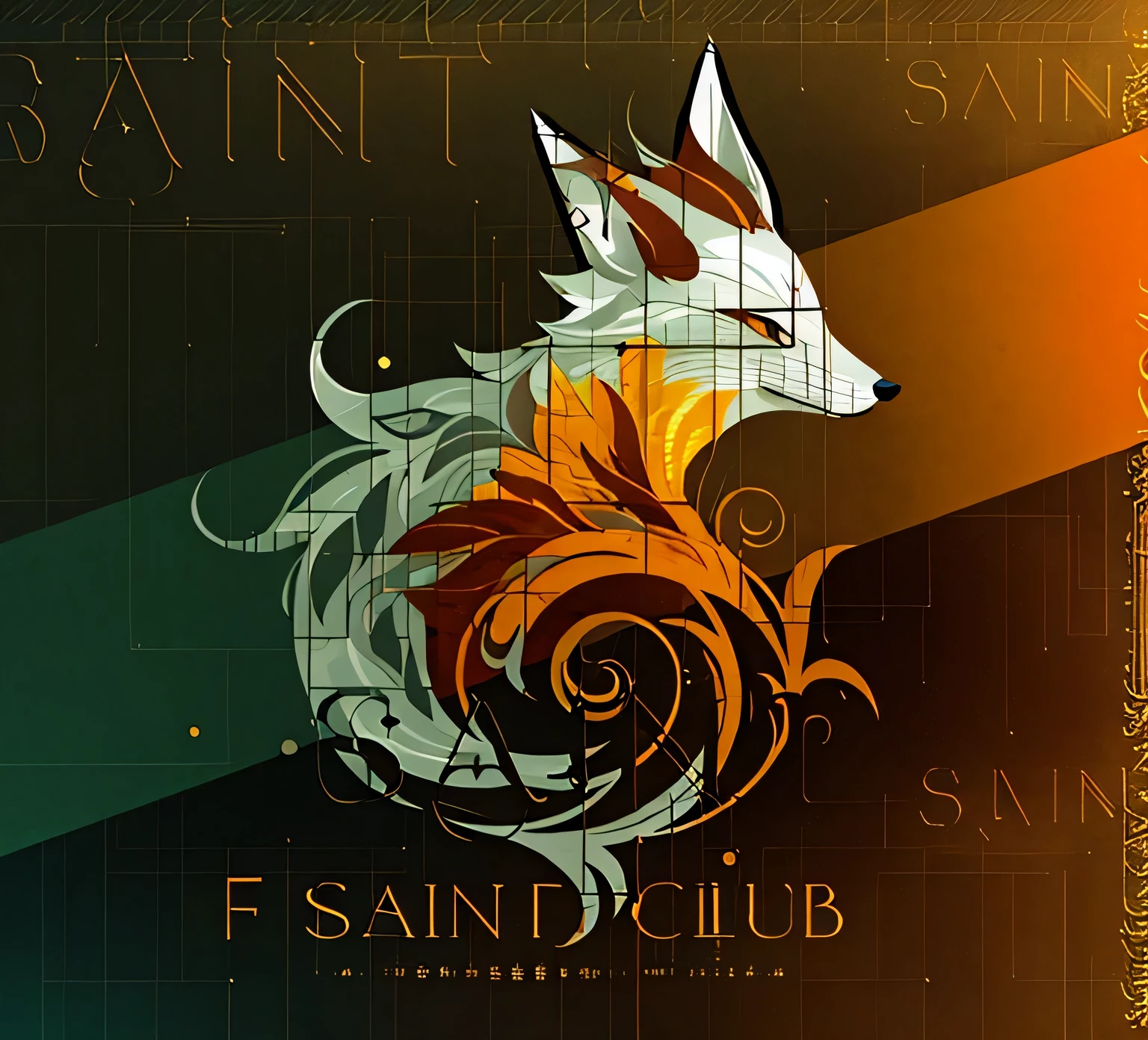 上面有一只fox狸的标志的特写, holy, holyly, fox, digital illustration style, 擬人化的賽博朋克fox狸, colorful fox city, artistic, 程式化的fox狸般的外观, 人类fox狸的肖像, fox狸耳朵插画, by Sebastian Franks, by Cedric Siote