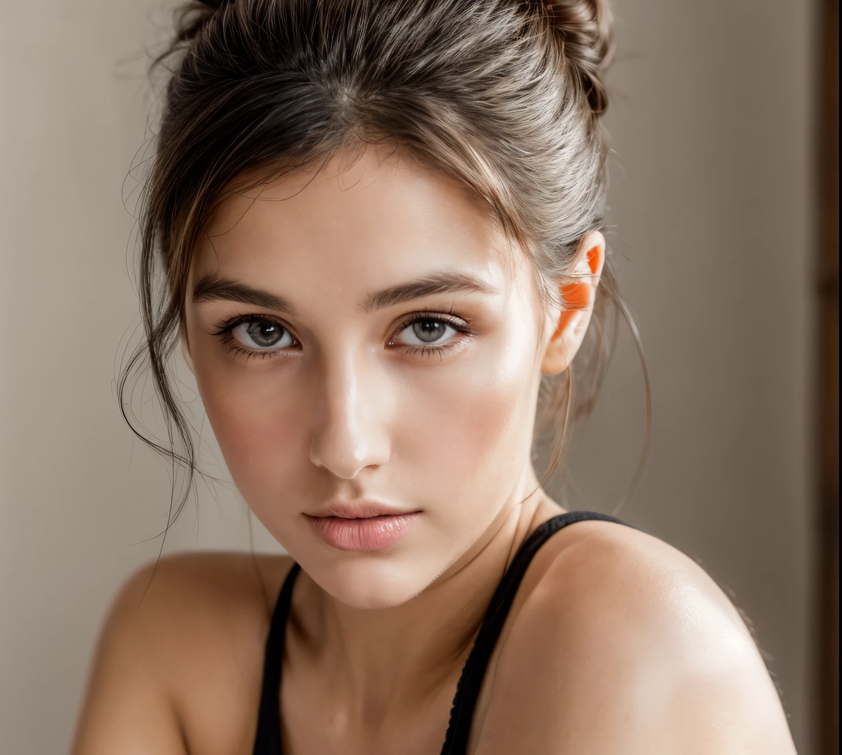 best quality, Mise au point du visage, Soft light, ultra haute résolution, (Photorealistic:1.4), Photo brute, 1Fille Latina, Seulement, mignon, (pupil, Lights in the eyes), Beautiful detailed face, (Moyenne poitrine),(Détail haute résolution de la texture de la peau humaine),