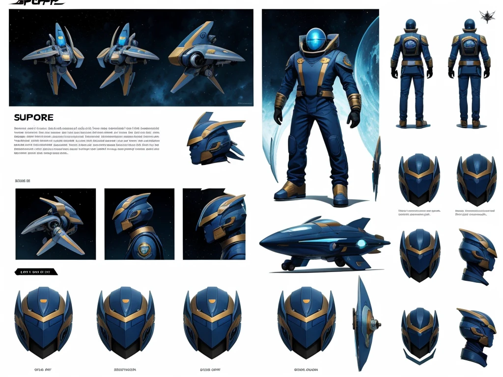 Character design sheet, spaceship captain