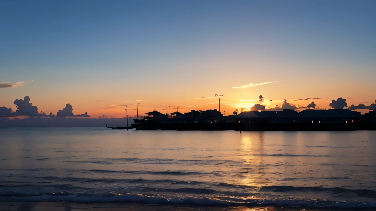 Sunset casting golden hues