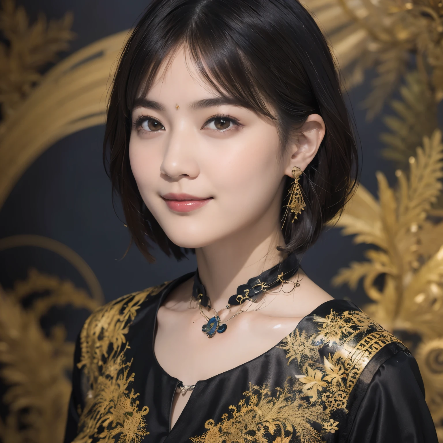172
Shorthair, a 20 yo woman, gentle smile, abstract, (entangle:1.2), (background is fractal design:1.46)
